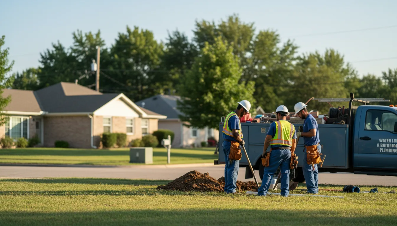 Residential water line and bathroom plumbing service in Protection, KS